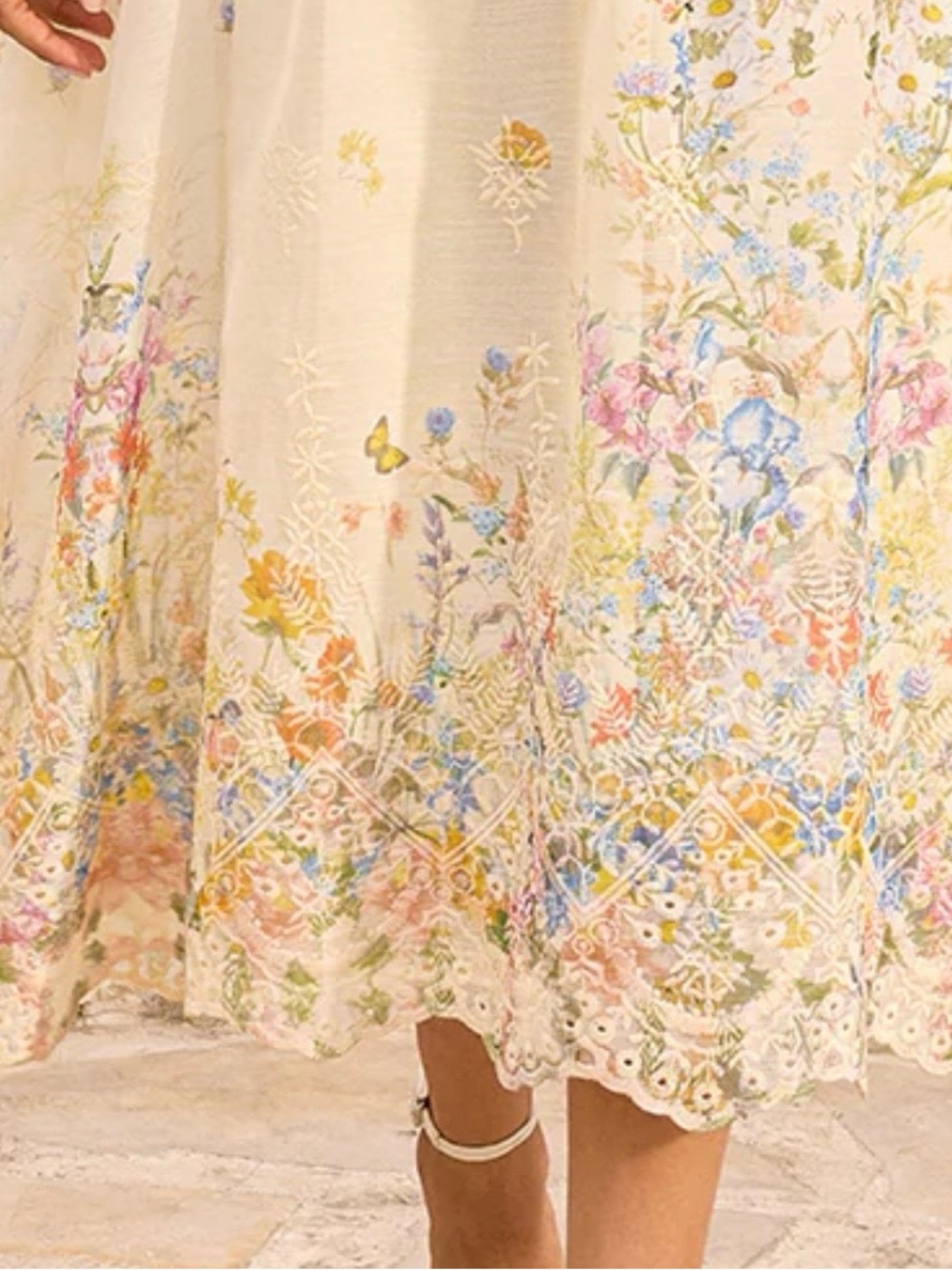 Commense Cream Floral Midi Dress - Picture 5 of 11